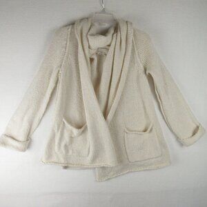 Anthropologie Open Front Cowl Cardigan Size S Front Pockets Lagenlook